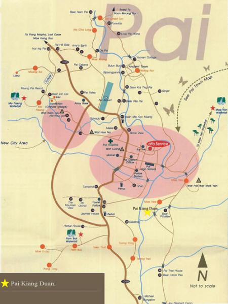 Map Pai Kiang Duan Resort Pai  Mae Hong Son
