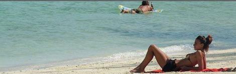 Sun Bath at Beachfront