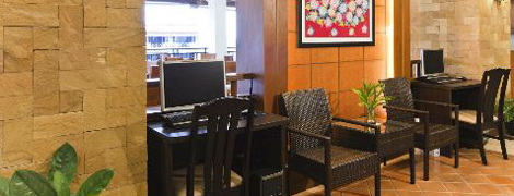 lobby and internet cafe