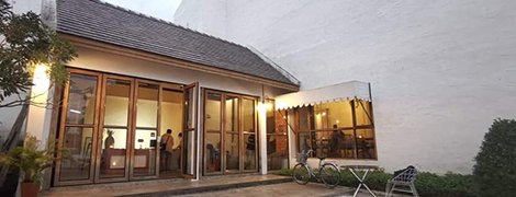 white wall riverfront