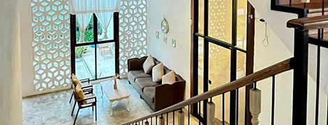 white wall riverfront